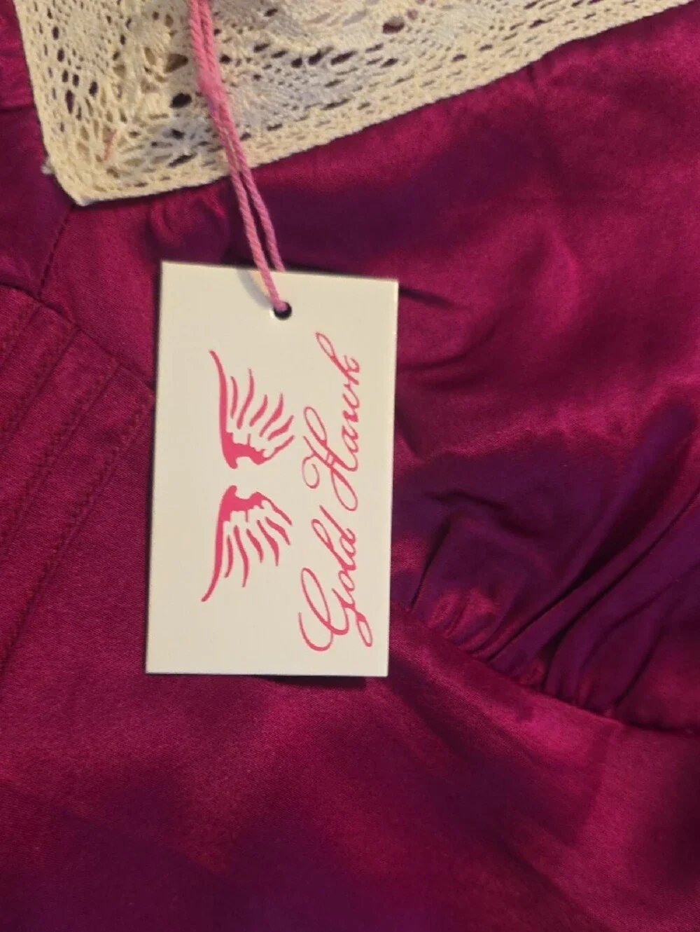 Silk-Feel Merlot Lace Trim Camisole - Picture 5 of 6